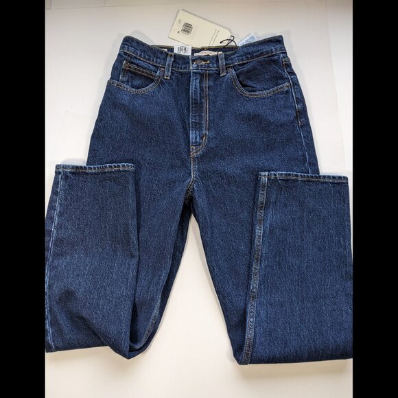 LEVIS Womens Jeans 70s High Rise Slim Straight Leg Dark Blue 29x29 NEW WITH TAGS - Picture 3 of 14